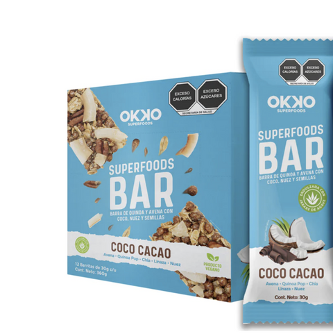 Barra de Quinoa y Avena Coco Cacao Okko