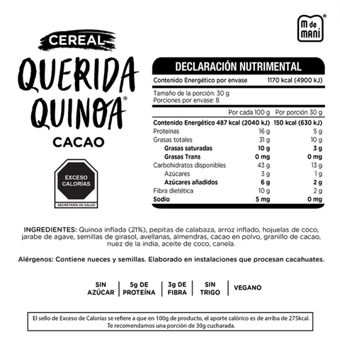 Querida Quinoa Cereal Vegano Sin Trigo 240g