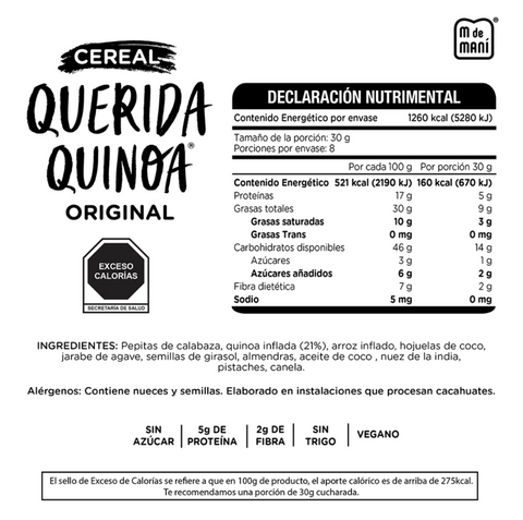 Querida Quinoa Cereal Vegano Sin Trigo 240g