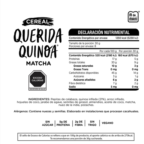 Querida Quinoa Cereal Vegano Sin Trigo 240g