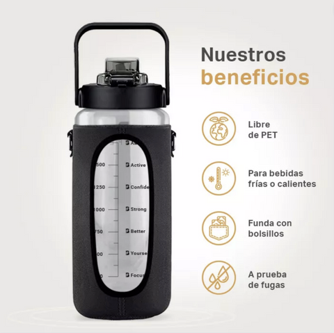 Botella Motivacional Con Funda Neopreno 2 L Blife