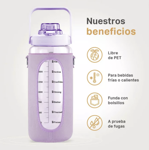 Botella Motivacional Con Funda Neopreno 2 L Blife