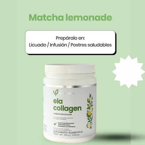 Péptidos Biaoctivos de Colágeno Hidrolizado Matcha Lemonade + Cell Hack- Edición Especial ela collagen