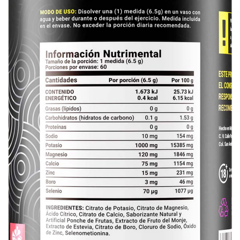 Electrolytes Blend Limón Mezcla de Electrolitos sabor Ponche de frutas 390g | Blife