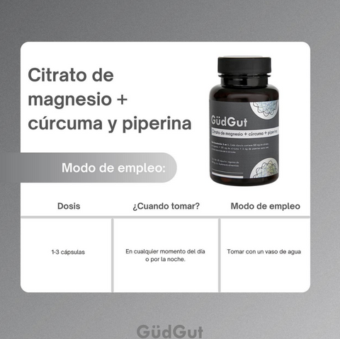 Citrato de magnesio + Cúrcuma + Piperina ⎜ GüdGut